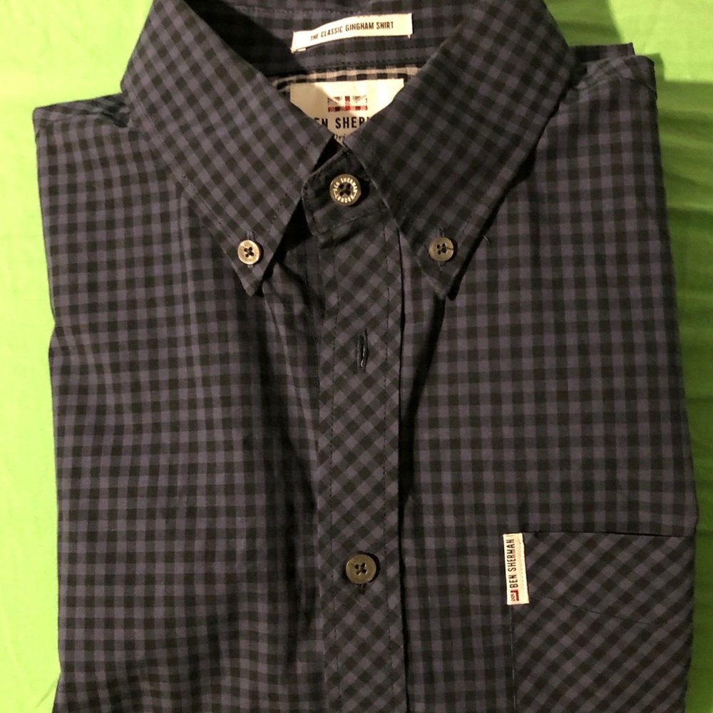 BEN SHERMAN PHANTOM GINGHAM BUTTON DOWN